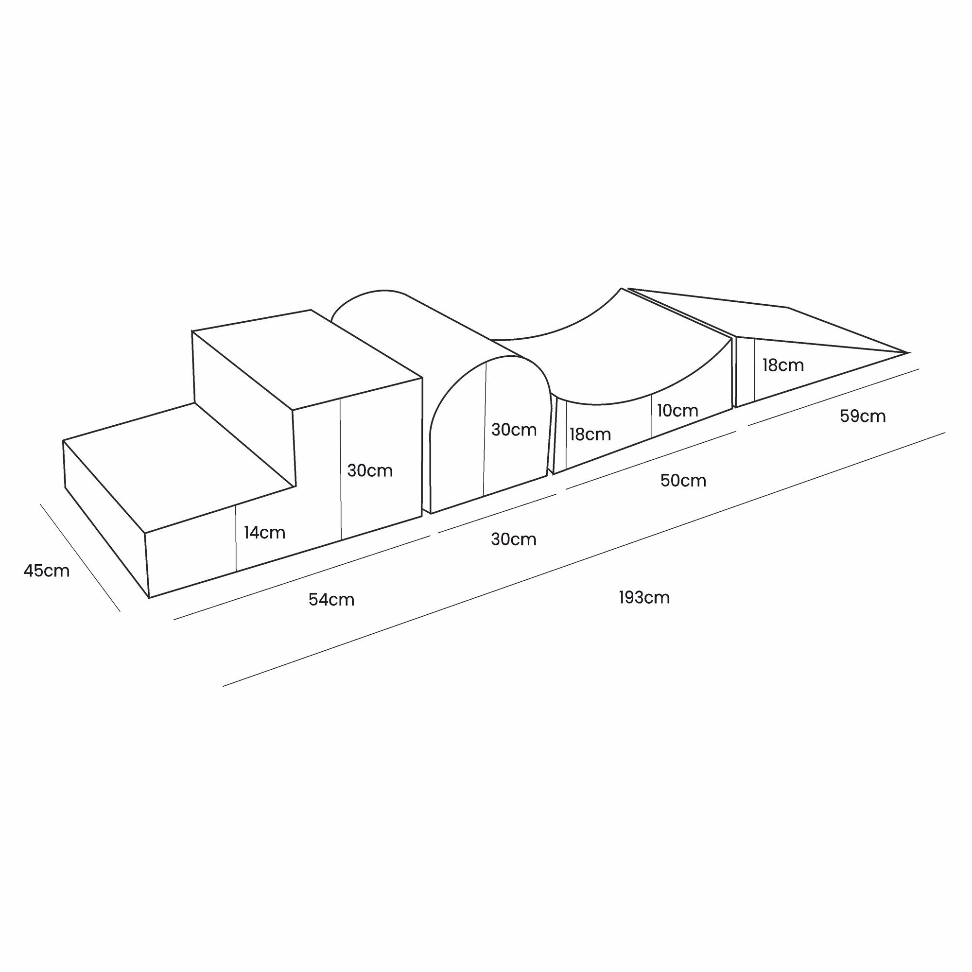 Boucle Foam Playground 4 Elements without Ball Pit